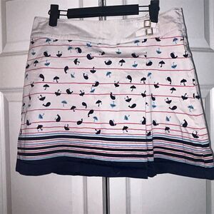 Lady Hagen Women's Size 8 Whale Print Pleated Skort Multicolor Golf Casual